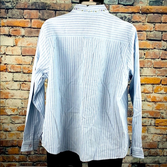 Casey & Max blue & white stripes button down W XL - Picture 4 of 11